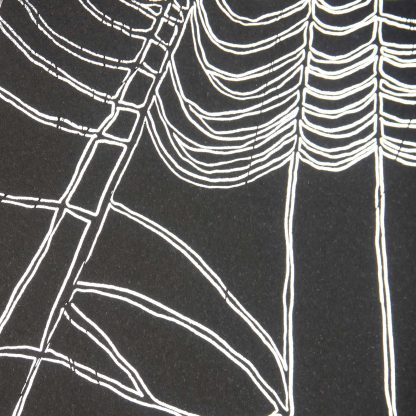 Forbidden Desire II – Lady in Web Bondage Illustration – Dark Surreal Black and White Erotic Silver Foil Wall Art - Image 5